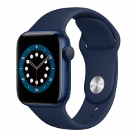 купить Apple Watch Series 6 GPS, 40mm Blue Aluminium Case with Deep Navy Sport Band - Regular, Model A2291 в Алматы фото 1