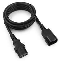 купить Кабель питания сист.блок-монитор Cablexpert PC-189-1-1.8M, 1.8м, C13-C14, 3x1кв.мм., черный, с зазем в Алматы фото 1
