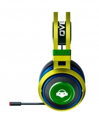 купить Гарнитура, Razer, Nari Ultimate - Overwatch Lucio Ed., RZ04-02670200-R3M1, Беспроводные, Микрофон выдвижной гибкий, Динамики 50 мм, 30 мВт, 20 - 20000 Гц, 32 Ом, 107 дБ, Беспроводной USB адаптер 2,4 ГГц, 1 x mini-jack (разъем 3.5 мм), Принт в Алматы фото 3