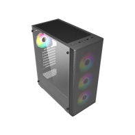 купить Компьютерный корпус FSP CMT196B, Без БП, 1xUSB3.0/2xUSB2.0, 4x ARGB 120mm, Glass, Black, ATX в Алматы фото 2