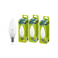 Купить Эл. лампа светодиодная, Ergolux, LED-C35-9W-E14-3K, Свеча, Мощность 9Вт, Тип колбы C35, Цвет. температура 3000К, Цоколь E14, Тёплый Алматы