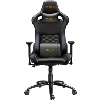 купить CANYON Nightfall GС-7 Gaming chair, PU leather, Cold molded foam, Metal Frame, Top gun mechanism, 90-160 dgree, 3D armrest, Class 4 gas lift, metal base ,60mm Nylon Castor, black and orange stitching в Алматы фото 1