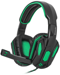 купить Игровая гарнитура стерео Defender Warhead G-275 зеленый + черный, кабель 1,8 м. в Алматы фото 2