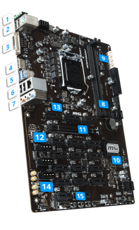 купить Материнская плата MSI B360-F PRO LGA1151 iB360 2xDDR4 4xSATA3 DVI HDMI ATX в Алматы фото 2