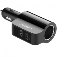 купить Автомобильное зарядное устройство Ugreen CD115 <BLACK, 2xUSB Разъем прикуривателя, 3.4A; 20394> в Алматы фото 1