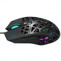 купить Puncher GM-20 High-end Gaming Mouse with 7 programmable buttons, Pixart 3360 optical sensor, 6 levels of DPI and up to 12000, 10 million times key life, 1.65m Ultraweave cable, Low friction with PTFE feet and colorful RGB lights, Black, size:126x67.5 в Алматы фото 3