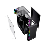 купить Корпус Wintek Skyline G46 TG, ATX/Micro ATX, USB 1*3.0/2*2.0, HD-Audio Mic, 0,5 mm, RGB strip   12 cm fRGB fan в Алматы фото 2