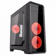 купить Корпус ПК без БП GameMax G561F-Red <ATX, 3x120, USB2.0x2, USB3.0x1, HD Audio 452x200x424mm> в Алматы фото 1
