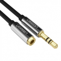 купить Аудиокабель UGREEN AV118 3.5mm Male to 3.5mm Female Extension Cable, 1.5m, Black, 10593 в Алматы фото 1