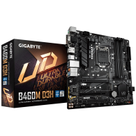 купить Материнская плата GIGABYTE B460M-D3H, LGA1200, 2xPCI-E,D-SUB+HDMI+DP+DVI, 2xSATA, GbLAN, 4DDR4, MATX в Алматы фото 1