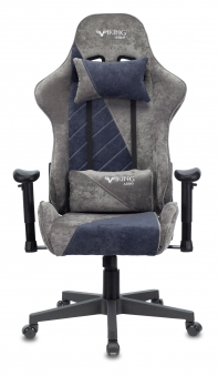 купить Кресло игровое Zombie VIKING X Fabric серый/темно-синий с подголов. крестовина пласт. в Алматы фото 2