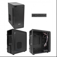 купить CASE Qmax КB11В ATX MidiTower, 2,5* x 2, 3,5*x 4,  5,25* x 1 , Expansion Slots x 7, USB x 2, 40 х 17,3 х 41 см, Steel 0,4mm, ATX/Micro-ATX/Mini-ITX, black, PC 400W (20+4pin, 4pin, 2xSATA, 2xIDE) в Алматы фото 1