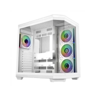 Купить Компьютерный корпус FSP U580-WA, Без БП, 2xUSB3.0/Type-C, 7xARGB 120, Curved Glass, White, ATX(BTF) Алматы