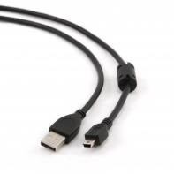купить Кабель USB 2.0 Pro Cablexpert CCF-USB2-AM5P-6, AM/miniBM 5P, 1.8м, экран, феррит.кольцо, черный в Алматы фото 1