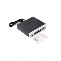 купить Картридер встраиваемый, Deluxe, DCi01SL, Формат карт: MS/MS Duo/ СF/СFII/USB 2.0/SD/MMC/XD/T-Flash/M2, Встраиваемый в 3,5* Floppy, Пластиковый корпус, Серебристый в Алматы фото 2