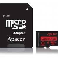 купить Карта памяти, Apacer, AP128GMCSX10U5-R, MicroSDXC 128GB, с адаптером SD в Алматы
