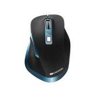 купить CANYON MW-14 2.4Ghz Wireless mouse, with 6 buttons,DPI 800/1200/1600/2000/2400,Battery:AAA*2 pcs , Black-blue 119.6*81.1*43.3mm86.8g в Алматы фото 1