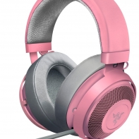 купить Гарнитура, Razer, Kraken &ndash; Quartz, RZ04-02830300-R3M1, Игровая гарнитура, Микрофон поворотный гибкий, Динамики 50 мм, Диапазон частот: 12 Гц &ndash; 28 кГц , Чувствительность при 1 кГц: 109&plusmn;3 дБ Розовый в Алматы фото 1