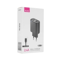 купить Зарядное устройство сетевое Olmio USB, 2.4A, Smart IC + MicroUSB кабель в комплекте, черный в Алматы фото 2