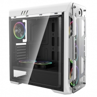 купить Корпус ПК без БП GameMax Optical G510  White <ATX, 4x120mm RGB, USB2.0x2, USB3.0x1, 440х205х470mm> в Алматы фото 2