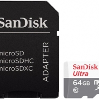 купить Карта памяти SANDISK ULTRA microSD UHS-I 64Gb Скорость чтения до 48 МБ/с, Класс 10 в режиме съемки видео в формате Full HD. Адаптер SD в комплекте. SDSQUNB-064G-GN3MA. Водонепроницаемость, ударопрочность, устойчивость к перепадам температур и воздейс в Алматы фото 1