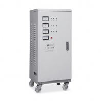 купить Стабилизатор, SVC, 3-90000(72000W), Трёхфазный, Индикация режимов работы, Диапазон работы AVR: 240-450В, Клеммная колодка, Бежевый в Алматы фото 1