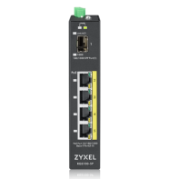 купить Промышленный PoE+ коммутатор Zyxel RGS100-5P, 4xGE PoE+, 1xSFP, крепление на стену/DIN-рейку, IP30, два источника питания DC, бюджет PoE 120 Вт в Алматы фото 1