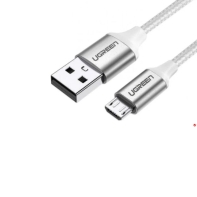 купить Кабель UGREEN US290 USB 2.0 A to Micro USB Cable Nickel Plating Aluminum Braid 2m (White), 60153 в Алматы фото 1