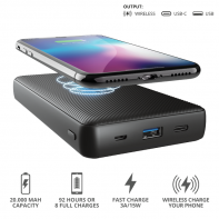купить Зарядное беспроводное устройство Power bank Trust Primo 20000 черный в Алматы фото 1
