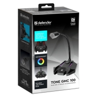 купить Игровой стрим микрофон Defender Tone GMC 100 USB, LED, черный в Алматы фото 3