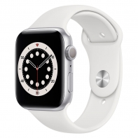 купить Apple Watch Series 6 GPS, 44mm Silver Aluminium Case with White Sport Band - Regular, Model A2292 в Алматы фото 1