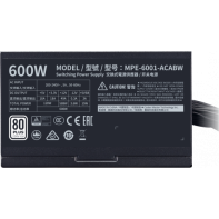 купить Блок питания CoolerMaster MasterWatt Lite 600W Вентилятор 12 см, 80PLUS, MPE-6001-ACABW в Алматы фото 2