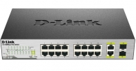 купить Неуправляемый коммутатор DES-1018P D-Link с 16 портами 10/100BASE-TX, 2 комбо-портами 10/100/1000BASE-T/SFP и функцией энергосбережения (8 портов с поддержкой PoE 802.3af (15,4 Вт), PoE-бюджет 80 Вт) в Алматы фото 1