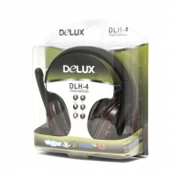 купить Наушники, Delux, DLH-4, Микрофон, Чёрно-Красный в Алматы фото 3