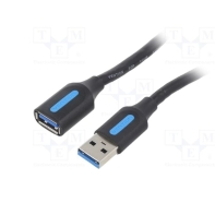 купить Кабель Vention USB 3.0, Extension Cable 1м, Black, PVC type в Алматы фото 1