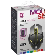 купить Мышь проводная Defender Host MB-982 7цветов,1000 dpi, черный, НОВИНКА! в Алматы фото 3