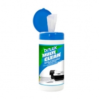 купить Чистящие салфетки, Delux, Multi Clean 100, Для ухода за пластиковыми поверхностями 100 шт, Большая туба, Удаление пыли и жирных пятен, Дезинфицируют пластиковые поверхности, Не вызывают аллергии в Алматы фото 2