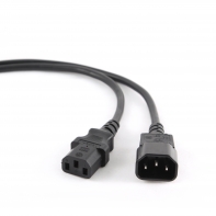 купить Кабель питания сист.блок-монитор Cablexpert PC-189-VDE, 1.8м, C13-C14, VDE, 10А, черный, с заземлени в Алматы фото 1