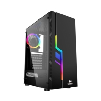 Купить Корпус Wintek Light JX188-7-B TG, ATX/Micro ATX, USB 1*3.0/2*2.0, HD-Audio Mic, 0,5 mm, 1*12cm fRGB, чёрный Алматы