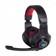 купить Гарнитура, X-Game, XH-700RGB, Микрофон поворотный, Динамики 40 мм, 32 мВт, 20-20000гц, 2*3,5 MiniJack, Регулятор громкости, Длина кабеля 2 м, Черный в Алматы фото 1