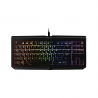 купить Клавиатура, Razer, BlackWidow Tournament Chroma, RZ03-01430200-R3M1, Игровая, Компактная, Механические переключатели Razer Green, Подсветка клавиш 16.8 млн цветов, Программируемые клавиши, USB, Размер: 154*366*30 мм., Анг/Рус, Чехол, Чёрный в Алматы фото 1