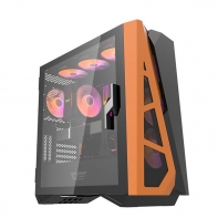 купить Корпус ПК без БП DarkFlash DLZ31 MESH <ATX, 2x3.5, 2xUSB 3.0, 1xType C, Audio, 495.9*217.2*505.5mm, Black/Orange> в Алматы фото 1