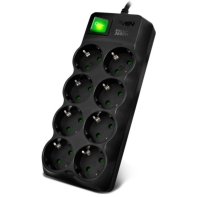 купить SVEN Сетевой фильтр Surge Protector SF-08E-16 5,0 m (8 sockets) black в Алматы фото 1
