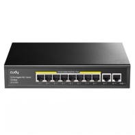 купить Коммутатор PoE+ GbE  8-портовый CUDY GS1010PE <8 RJ-45 10/100/1000M PSE ports +2 RJ45 10/100/1000  Uplink Port Unmanaged PoE+ Switch 120W,  802.3af/at standard,Alternative 1/2(+),3/6(-), Steel Case, 120W internal> в Алматы фото 1
