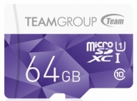 купить Карта памяти Team Group TCUSDX64GUHS41, Micro-SDХС, 64Gb, Class 10 UHS-I RETAIL, W/PURPLE Adapter в Алматы фото 1