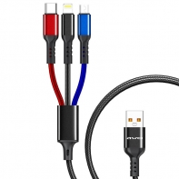 купить Интерфейсный кабель Awei 3 in 1 cable CL-971 2.4A 1.2m 3х цветный в Алматы фото 1