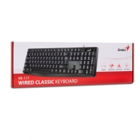 купить Клавиатура проводная узкая Genius Smart KB-117, USB, 104 клавиши, защита от проливаний, регулировка наклона, размеры: 441.7x137.2x26.9 мм, вес: 488г. Цвет: черный в Алматы фото 3