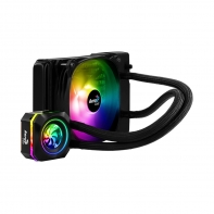 купить Водяное охлаждение, Aerocool, Pulse L120F, Intel 2066/2011-V3/1366/115X/775 и AMD FM1/FM2/AM4/AM3 /AM3/AM2 /AM2, 120мм вентилятор ARGB, Воздушный поток 29,84-71,65CFM, Чёрный в Алматы фото 1