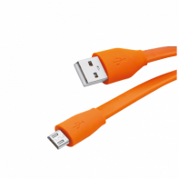 купить Кабель OLMIO USB 2.0 - microUSB, 1м, 2.1A, оранжевый, плоский в Алматы фото 1
