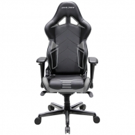 купить Игровое компьютерное кресло, DX Racer,  OH/RV131/NG, ПУ экокожа, Вид наполнителя: губчатая пена высокой плотности (54 кг/м?), Металлическая основа кресла, Механизм качания: топ-ган, Прорезиненные колеса в комплектации, Черный-серый в Алматы фото 1